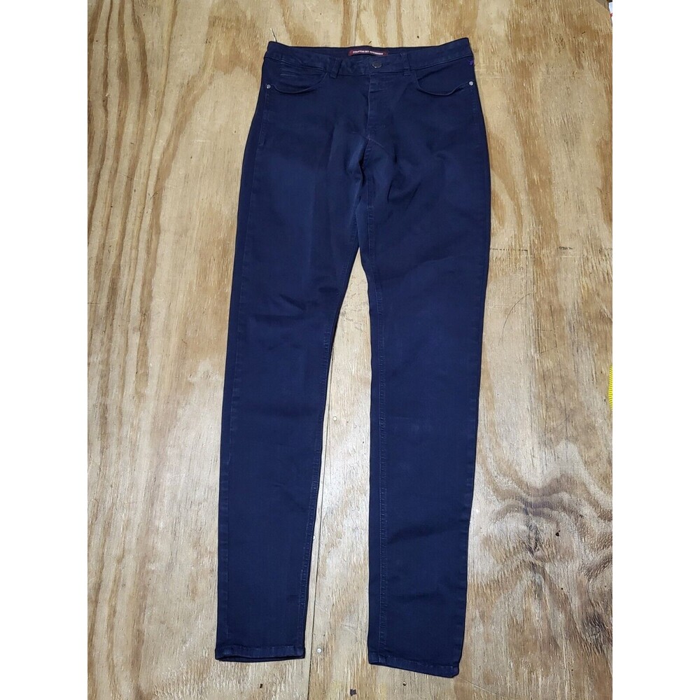 COMPTOIR DES COTONNIERS pant 5 Pocket Chino Adult 32 Blue Cotton Button @k2